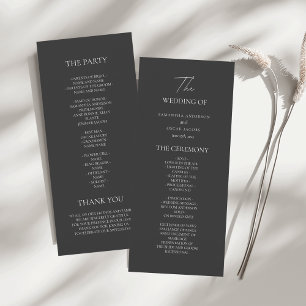 Programa Minimalista de Casamento Negro   Elegante