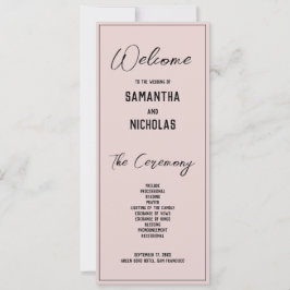 Programa Minimalista de Casamento Rosa Dusty