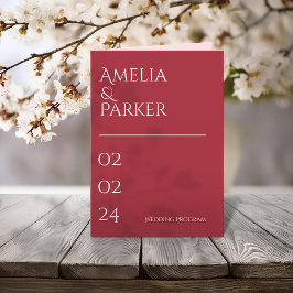 Programa Minimalista de Casamento Vermelho da Crim