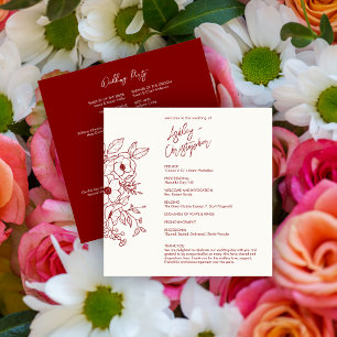 Programa Mínimo de Vermelho Botânico Floral em Casamento Br