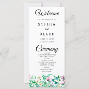 Programa Modern Boho Wildflower Garden Wedding