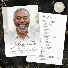 Programa Modern Celebration of Life Photo Script White