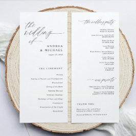 Programa Modern Ceremony Script Calligraphy Elegant Wedding