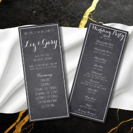 Programa Modern de Casamento de Chalkboard
