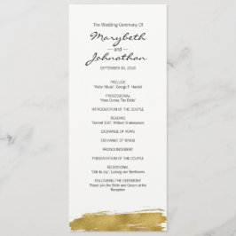 Programa Modern Faux Dourado de Casamento de Brush