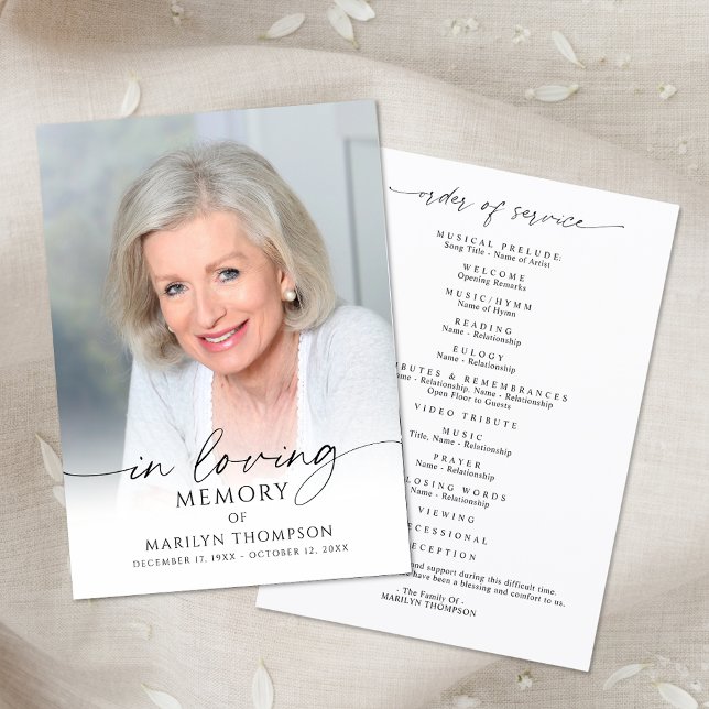 Programa Modern Funeral Memorial Photo In Loving Memory (Criador carregado)