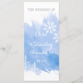 Programa moderno de casamento azul-aquarela abstra