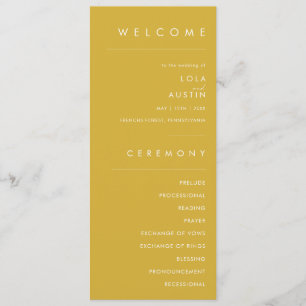 Programa Moderno de Casamento Dourado Minimalista