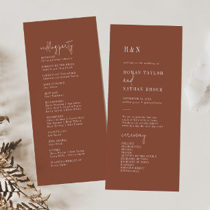 Programa Moderno de Casamento Flat Chic Terracotta