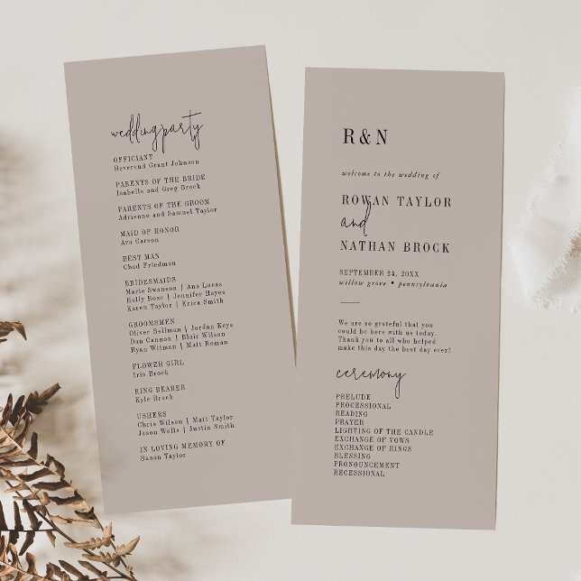 Programa Moderno de Casamento Plana EDITÁVEL COM C (Criador carregado)
