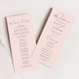 Programa Moderno Elegante de Casamento por Blush