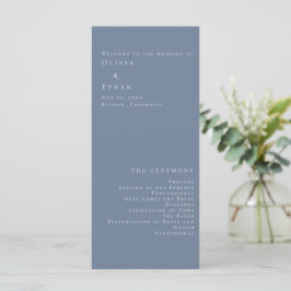 Programa Moderno Minimalista de Casamento Azul