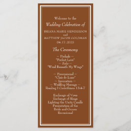 Programa Moderno Minimalista de Casamento Marrom