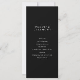 Programa Moderno Minimalista de Casamento Negro e 