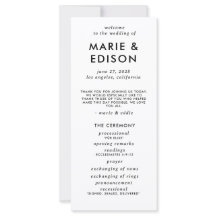 Programa Moderno Minimalista de Casamento Simples