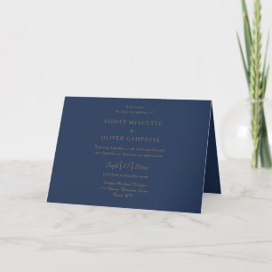 Programa Moderno Minimalista Marinho Dourado Casamento Do