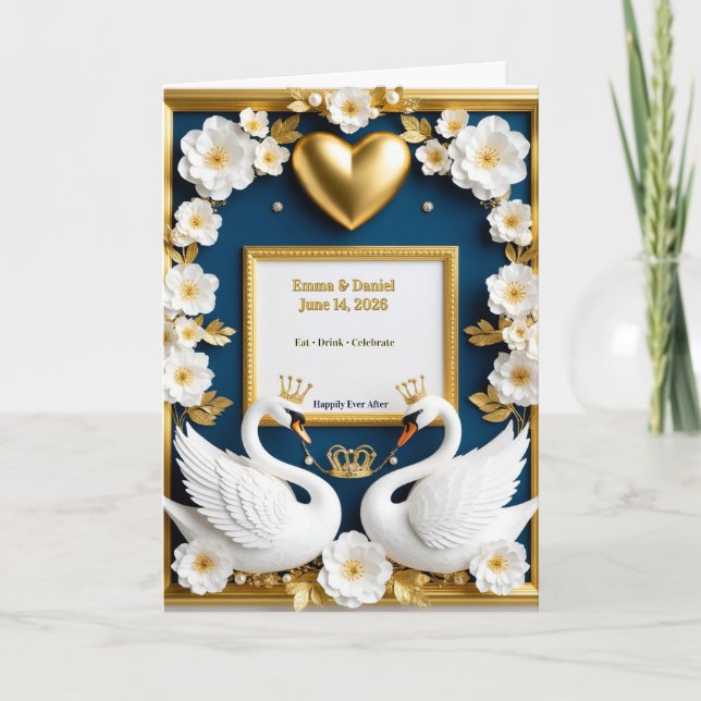 Programa Moldura de Casamento de Cisne para Decoração de Ca (Frente)