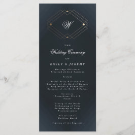 Programa Monograma de Caligrafia Clássica Azul Marinho Casa