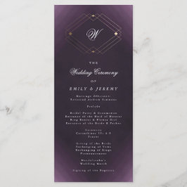 Programa Monograma de Caligrafia Roxa Dourada Clássica