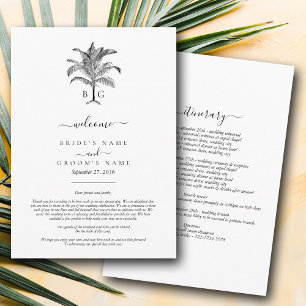 Programa Monograma de Casamento de Palmeiras Tropicais