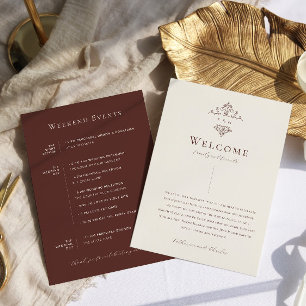 Programa Monograma de Vintage Boho Wedding Ornamentado Be