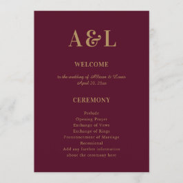 Programa Monograma Minimalista de Casamento Dourado