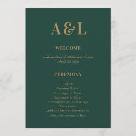 Programa Monograma Minimalista de Casamento Emerald Green D