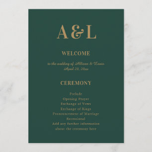 Programa Monograma Minimalista de Casamento Emerald Green D