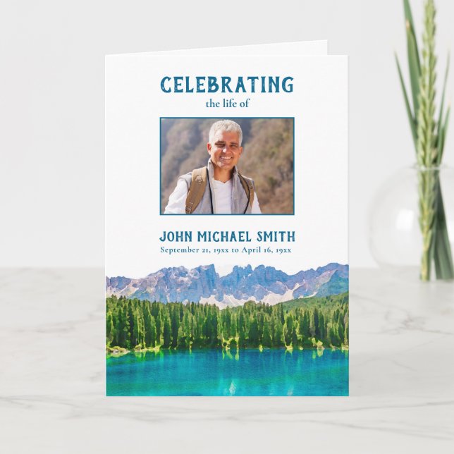 Programa Montanhas Ordem Funerária Memorial de Foto de Serv (Frente)