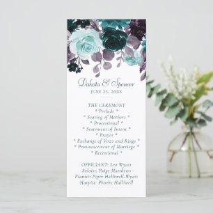 Programa Moody Boho Casamento Floral Teal Turquoise Dark