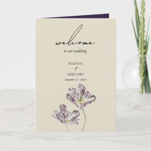Programa Moody Purple Tulips Ordem de Serviço de Casamento