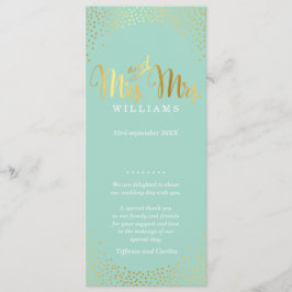 Programa MRS. & MRS. WEDDING PROGRAM glam gold confetti men