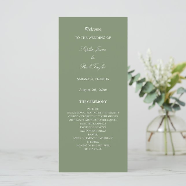 Programa na moda Sage Green Wedding (Em pé/Frente)