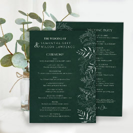 Programa Nature Inspired Greenery Wedding Program Card