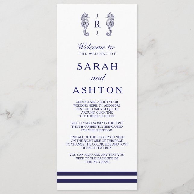 Programa Náutico de Casamento de Cavalos de Marinh (Frente)