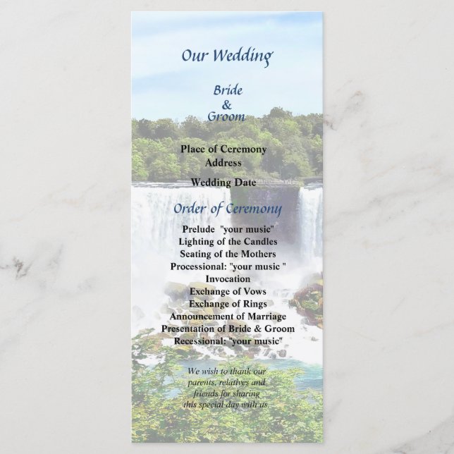 Programa Niágara Cai no Véu Americano e Bridal (Frente)