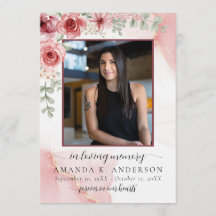 No Loving Memory Blush Red Flower Funeral