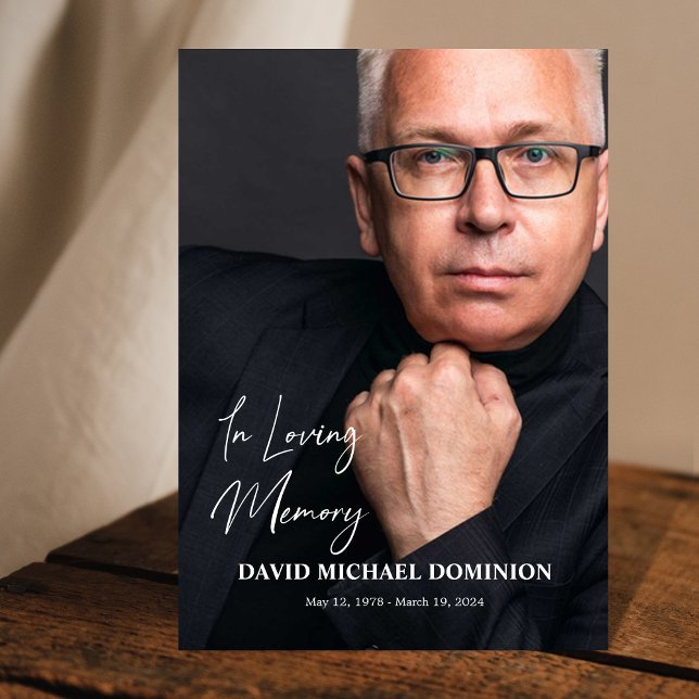 Programa No Loving Memory Cheio Photo Flat Funeral Program (Criador carregado)