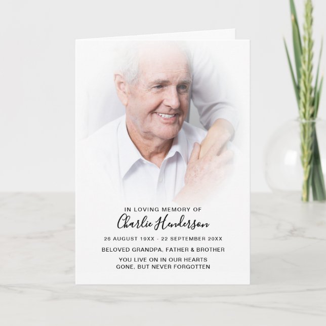 Programa No Loving Memory Elegant Modern Funeral Program (Frente)