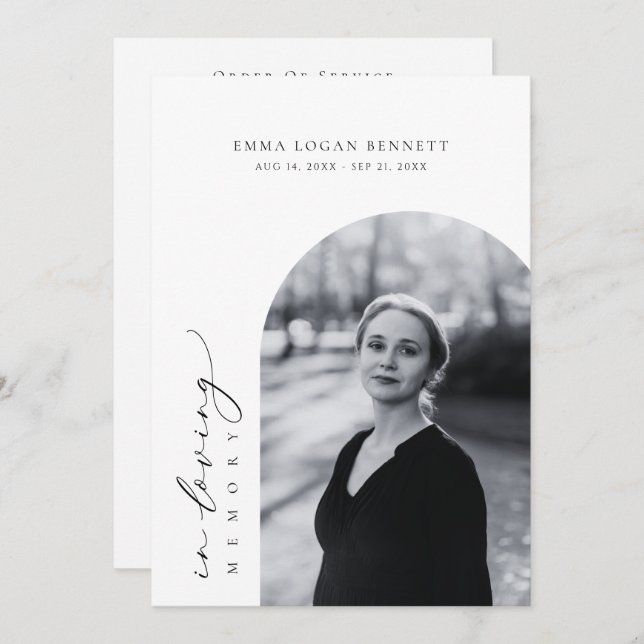 Programa No Loving Memory Funeral Order Of Service Program (Frente/Verso)