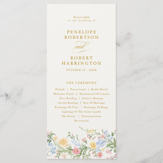Programa Noiva Floral Dourada Ornata de Primavera com Paste (Frente)