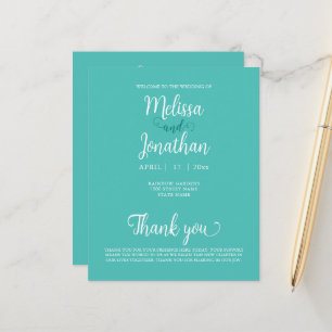 Programa Noiva Groom Teal White Elegant Wedding