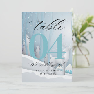 Programa Número da Mesa de Casamento de Neve de Inverno