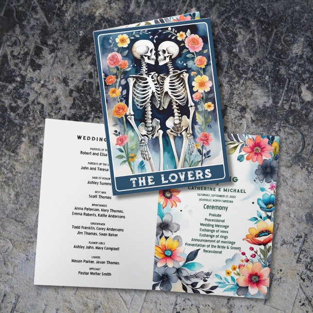 Programa O Casamento Gótico Floral dos Palavras Tarot Skele (Criador carregado)