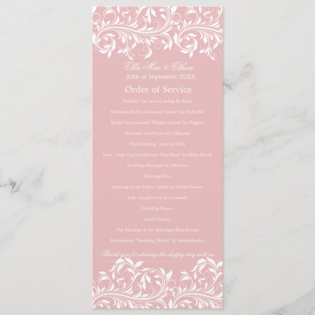 Programa O Serviço de Ordem Rosa e Branco da Sarah Jane (Frente)