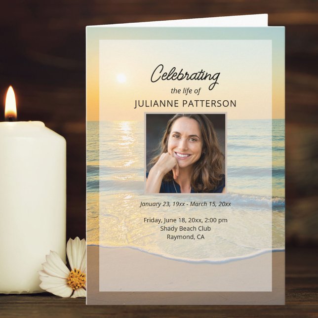 Programa Ocean Beach Sua Foto Celebração do Funeral Life (Criador carregado)