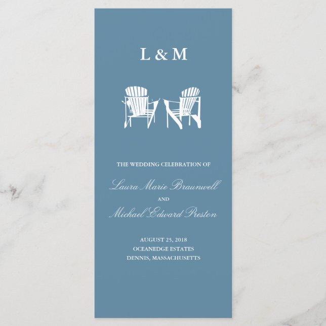 Programa Ocean Blue Adirondack Chairs Cerimony (Frente)