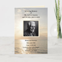 Ocean Funeral Memorial Obituary Foled Program