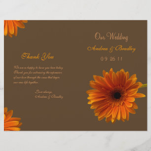 Programa Orange Gerbera Daisy Wedding