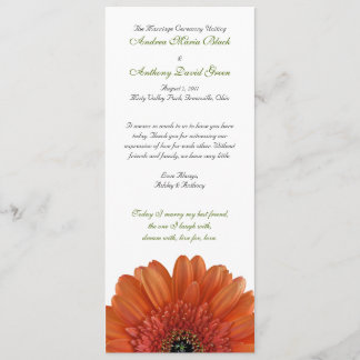 Programa Orange Gerbera Daisy Wedding